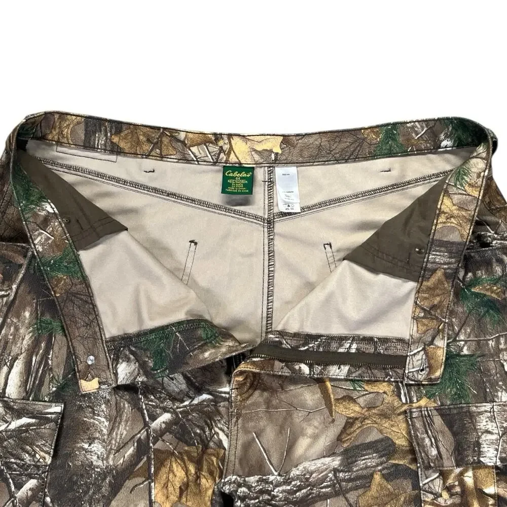 Cabela’s Mens Size 44 Pants Heavy Duty Hunting Cargo Woodland Camo Seclusion3D